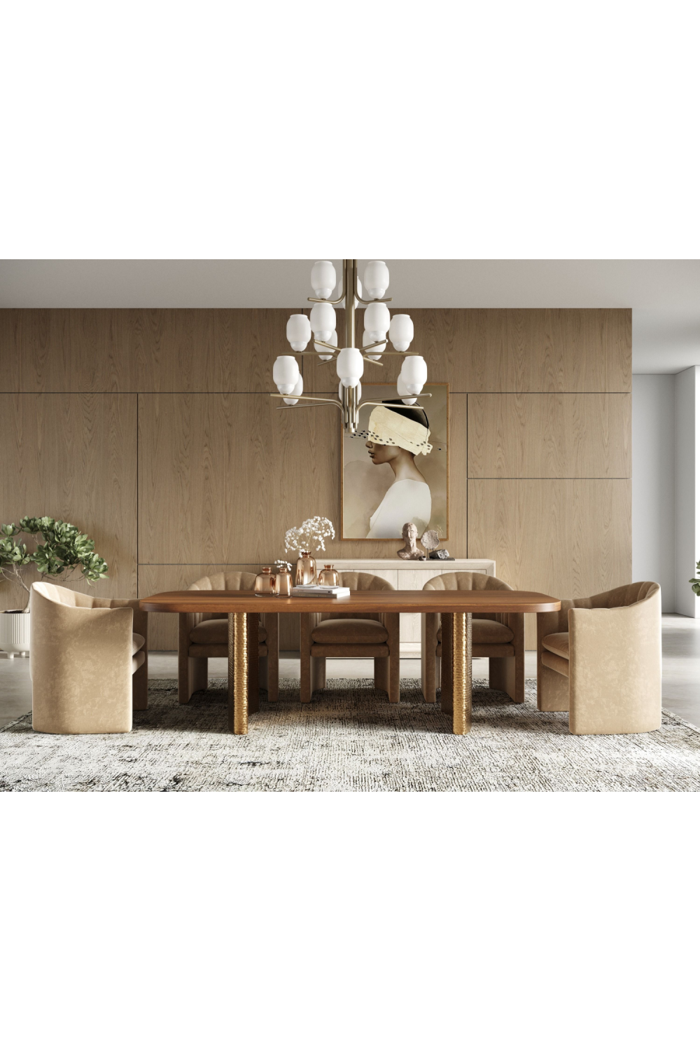 Wanut Veneer Dining Table | OROA Modern Marjorie | Oroa.com