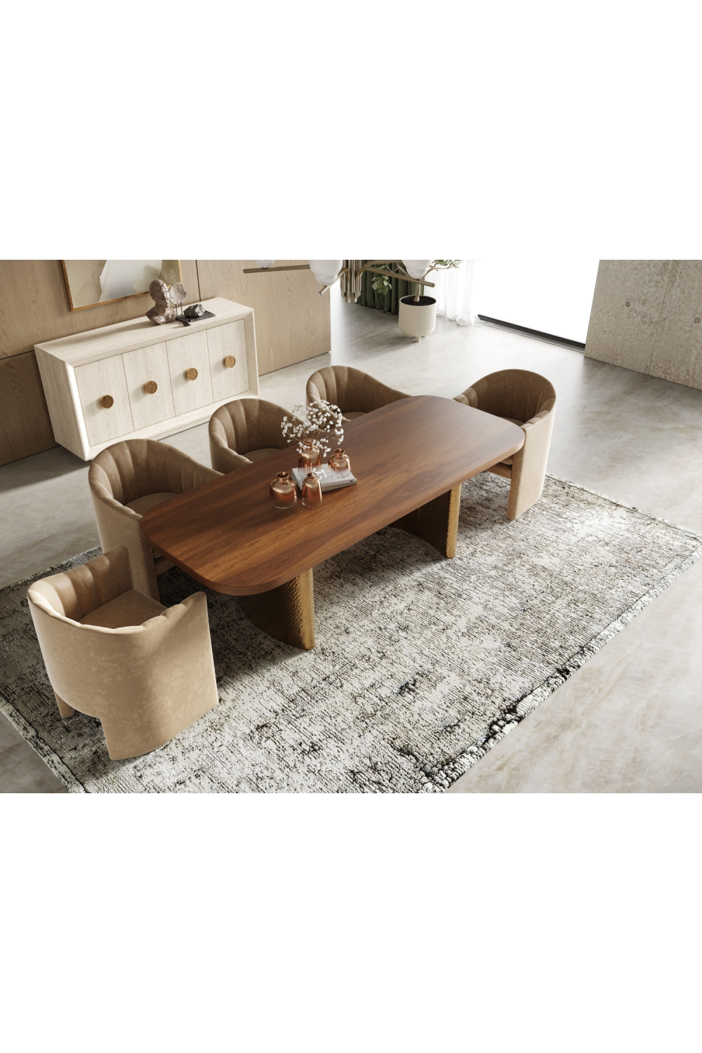 Wanut Veneer Dining Table | OROA Modern Marjorie | Oroa.com