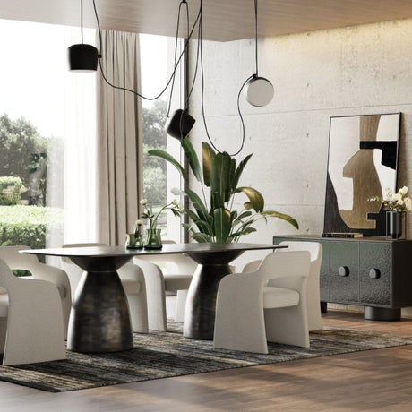  Black Wave Glass Dining Table | Oroa.com