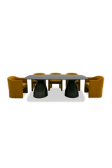 Black Wave Glass Dining Table | OROA Modern Calexico | Oroa.com