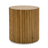 Reeded Walnut Round End Table | OROA Modern Espana
