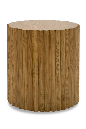 Reeded Walnut Round End Table | OROA Modern Espana | Oroa.com