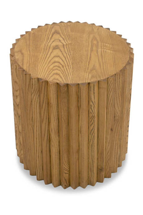 Reeded Walnut Round End Table | OROA Modern Espana | Oroa.com