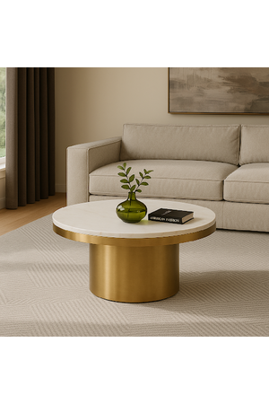 White and Gold Coffee Table | OROA Modern Rocky | Oroa.com