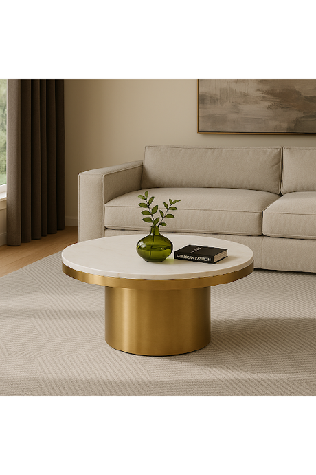 White and Gold Coffee Table | OROA Modern Rocky | Oroa.com
