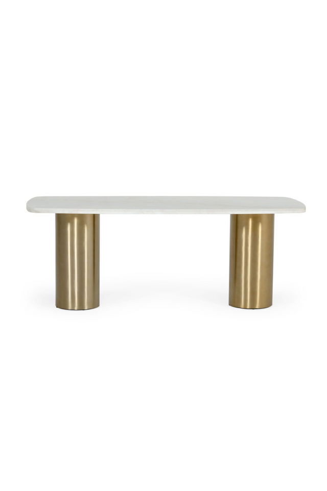 White Marble Gold Dining Table | OROA Modern Rocky | Oroa.com