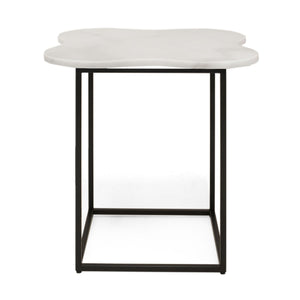   Organic-Shaped White Marble End Table | Oroa.com