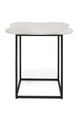 Organic-Shaped White Marble End Table | OROA Modern Aleidy | Oroa.com
