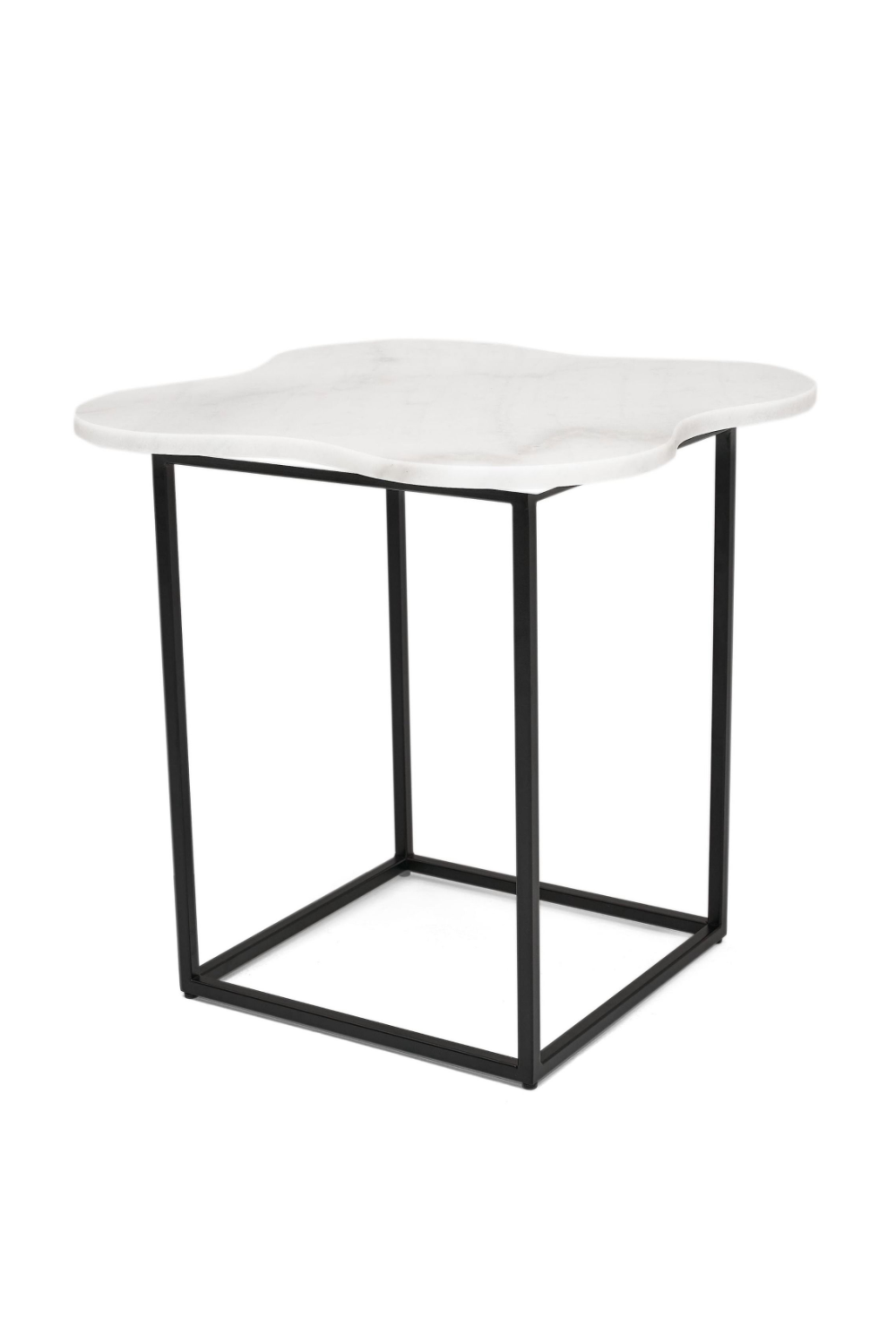 Organic-Shaped White Marble End Table | OROA Modern Aleidy | Oroa.com