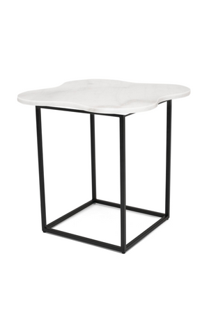 Organic-Shaped White Marble End Table | OROA Modern Aleidy | Oroa.com
