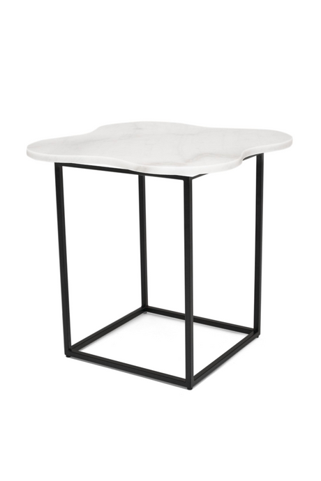 Organic-Shaped White Marble End Table | OROA Modern Aleidy | Oroa.com