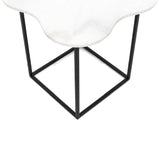 Organic-Shaped White Marble End Table | OROA Modern Aleidy