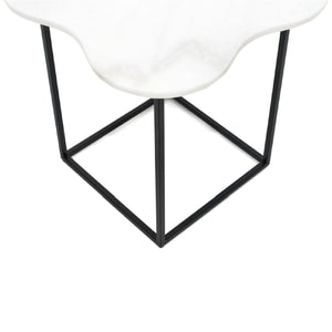   Organic-Shaped White Marble End Table | Oroa.com