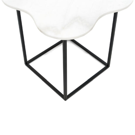 Organic-Shaped White Marble End Table | OROA Modern Aleidy