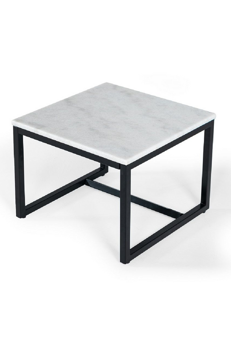 Square White Marble End Table | OROA Modern Baca | Oroa.com