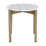 Square White Marble End Table | OROA Modern Baca