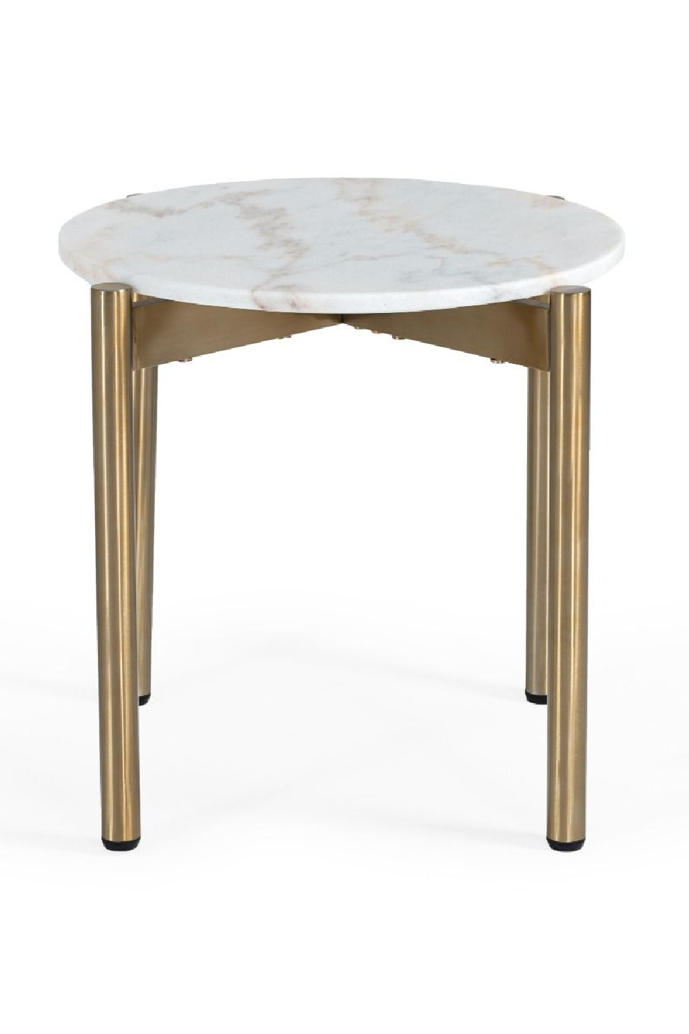 Round White Marble End Table | OROA Modern Denzel | Oroa.com