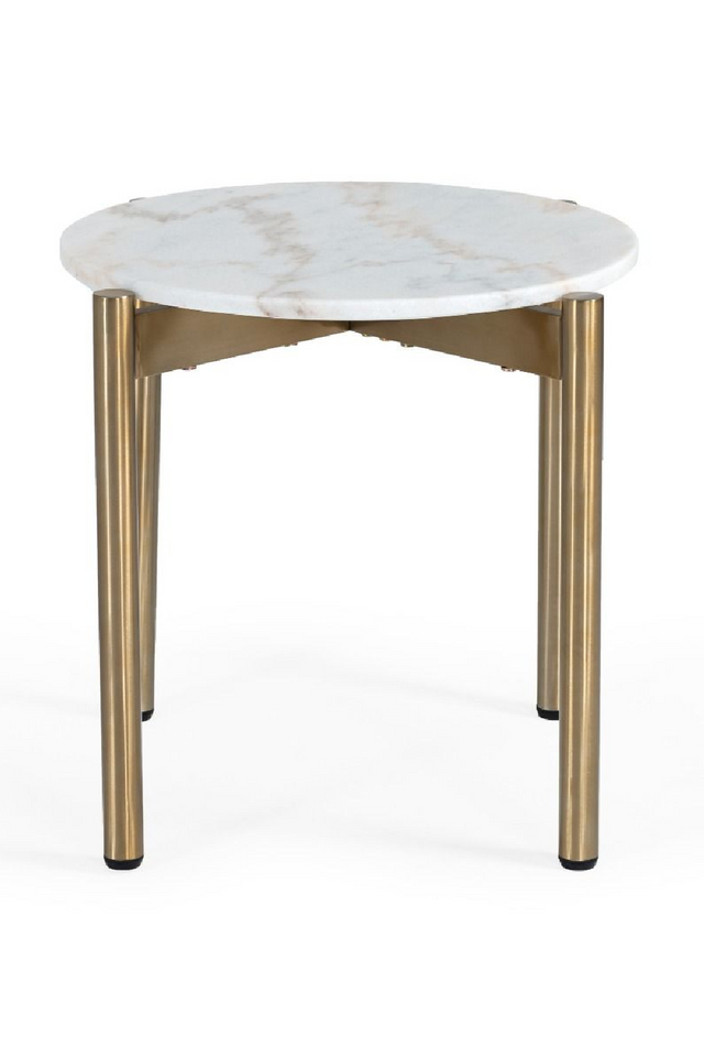 Round White Marble End Table | OROA Modern Denzel | Oroa.com