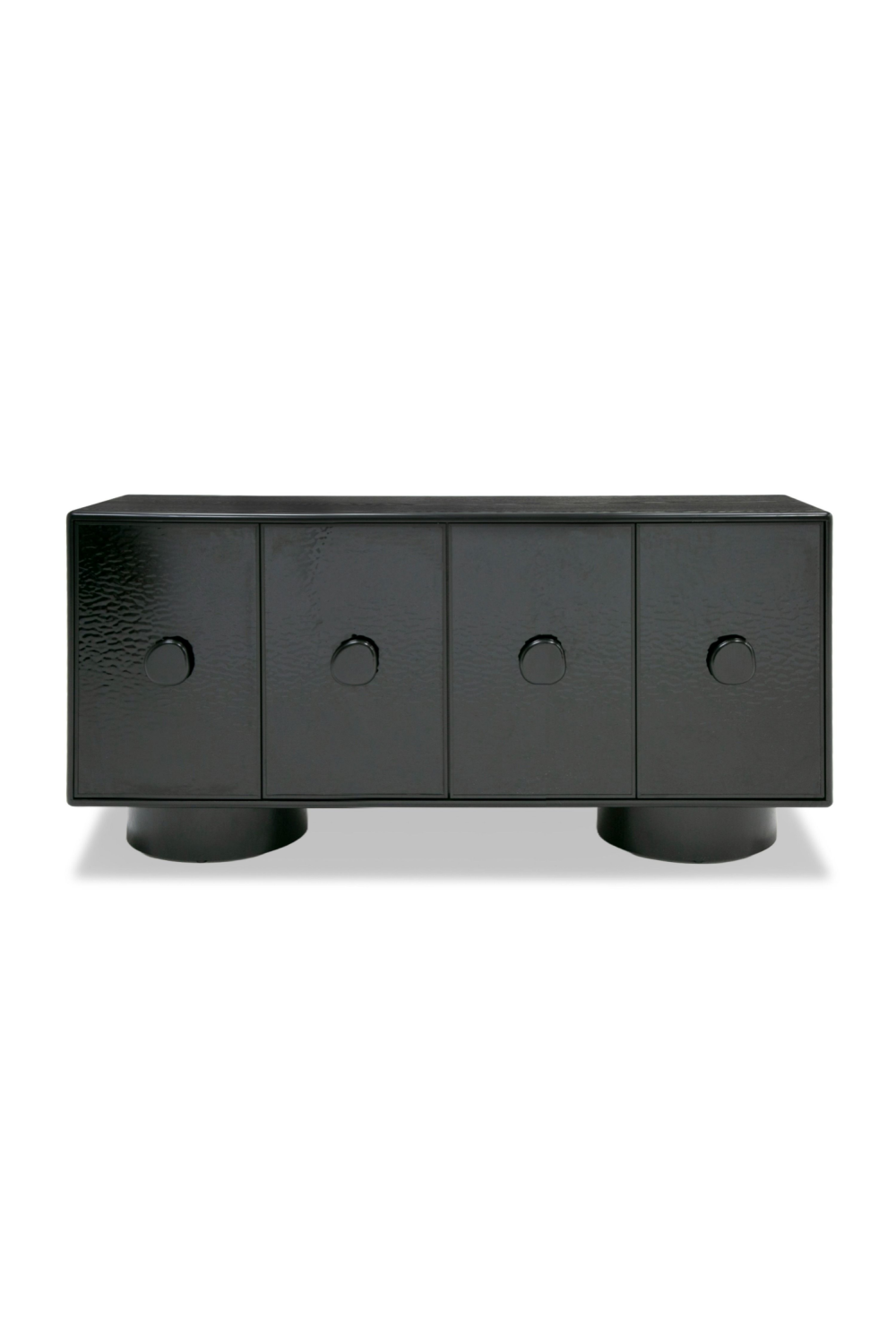 Black Wave Glass 4-Door Sideboard | OROA Modern Calexico | Oroa.com