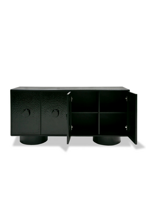 Black Wave Glass 4-Door Sideboard | OROA Modern Calexico | Oroa.com