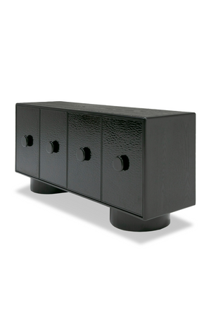 Black Wave Glass 4-Door Sideboard | OROA Modern Calexico | Oroa.com