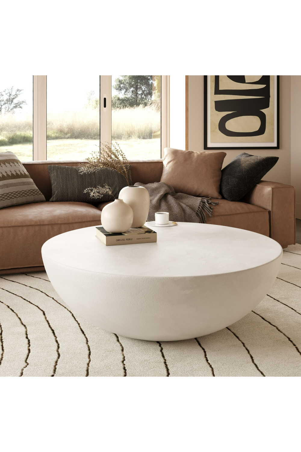 Round Concrete Coffee Table | OROA Modern Bronte | Oroa.com