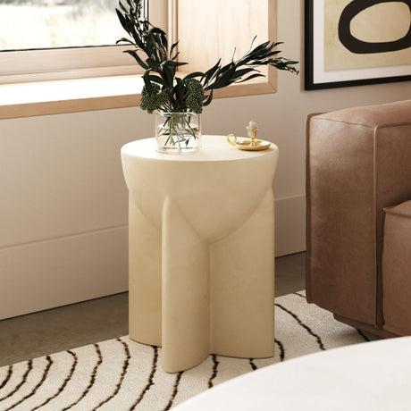 Concrete Round End Table | OROA Modern Elsa