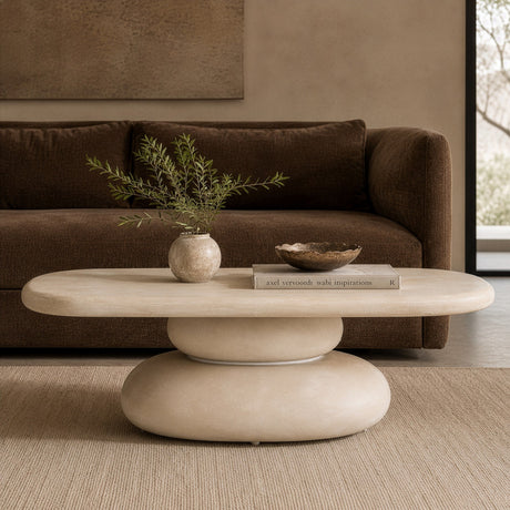 Beige Stacked Coffee Table - OROA Modern Coates - view 7