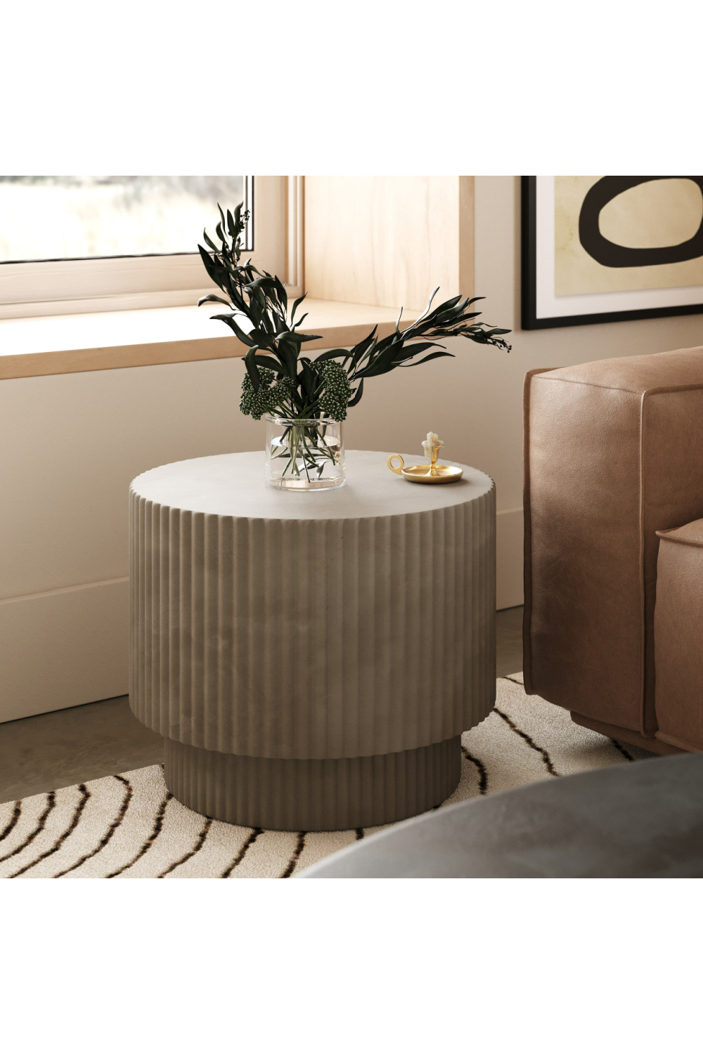 Concrete Round End Table | OROA Modern Gruver | Oroa.com
