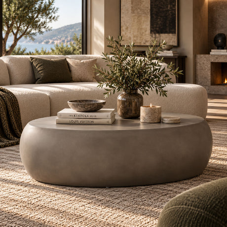 Gray Oval Coffee Table - OROA Modern Denny - view 2