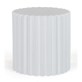 Ribbed Cylindrical End Table – Evadale – front view