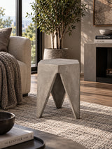 Concrete Hexagonal Stool | OROA Modern Hugo