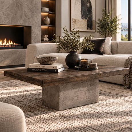 Oak & Concrete Coffee Table | OROA Modern Renzo