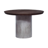Round Oak & Concrete Dining Table | OROA Modern Renzo