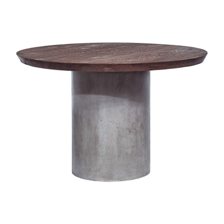 Round Oak & Concrete Dining Table | OROA Modern Renzo