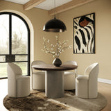 Round Oak & Concrete Dining Table | OROA Modern Renzo