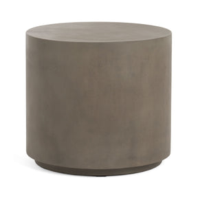 Gray Concrete Cylindrical End Table – Morley – front view
