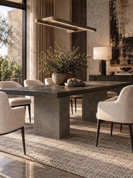 Oak & Concrete Dining Table - OROA Modern Renzo - view 2