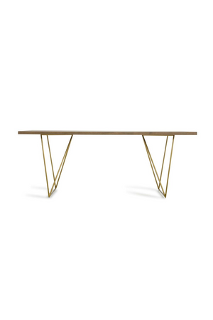 Antique Brass Legged Dining Table | OROA Modern Marcia | Oroa.com