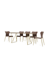 Antique Brass Legged Dining Table | OROA Modern Marcia | Oroa.com