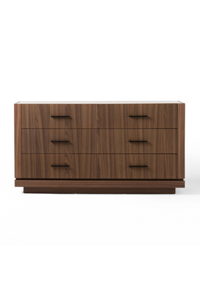 6-Drawer Walnut Dresser – Bailey – front view