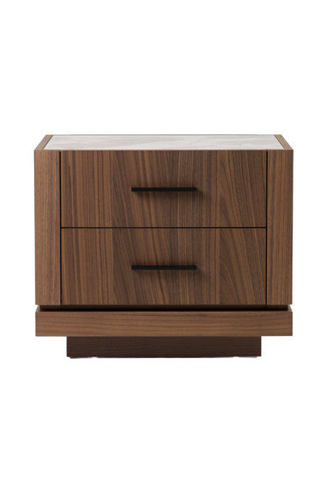 2-Drawer Walnut Nightstand | OROA Modern Bailey | Oroa.com