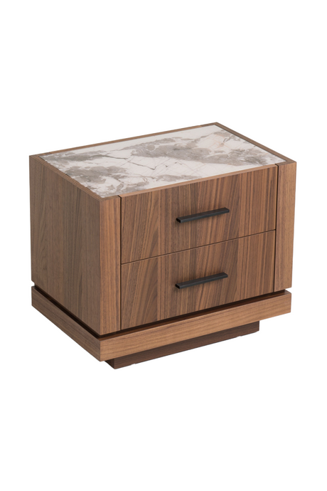 2-Drawer Walnut Nightstand | OROA Modern Bailey | Oroa.com