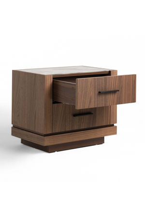 2-Drawer Walnut Nightstand | OROA Modern Bailey | Oroa.com