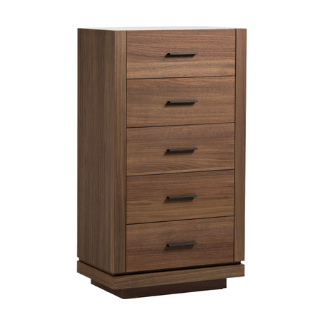 Modern European furniture - 5-Drawer Walnut Chest - www.oroa.com