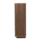 Modern European furniture - 5-Drawer Walnut Chest - www.oroa.com