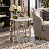 Marble Round End Table | OROA Modern Silvan