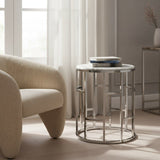Marble Round End Table | OROA Modern Silvan