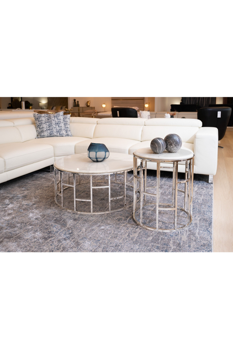 White Round Marble Coffee Table | OROA Modern Silvan | Oroa.com