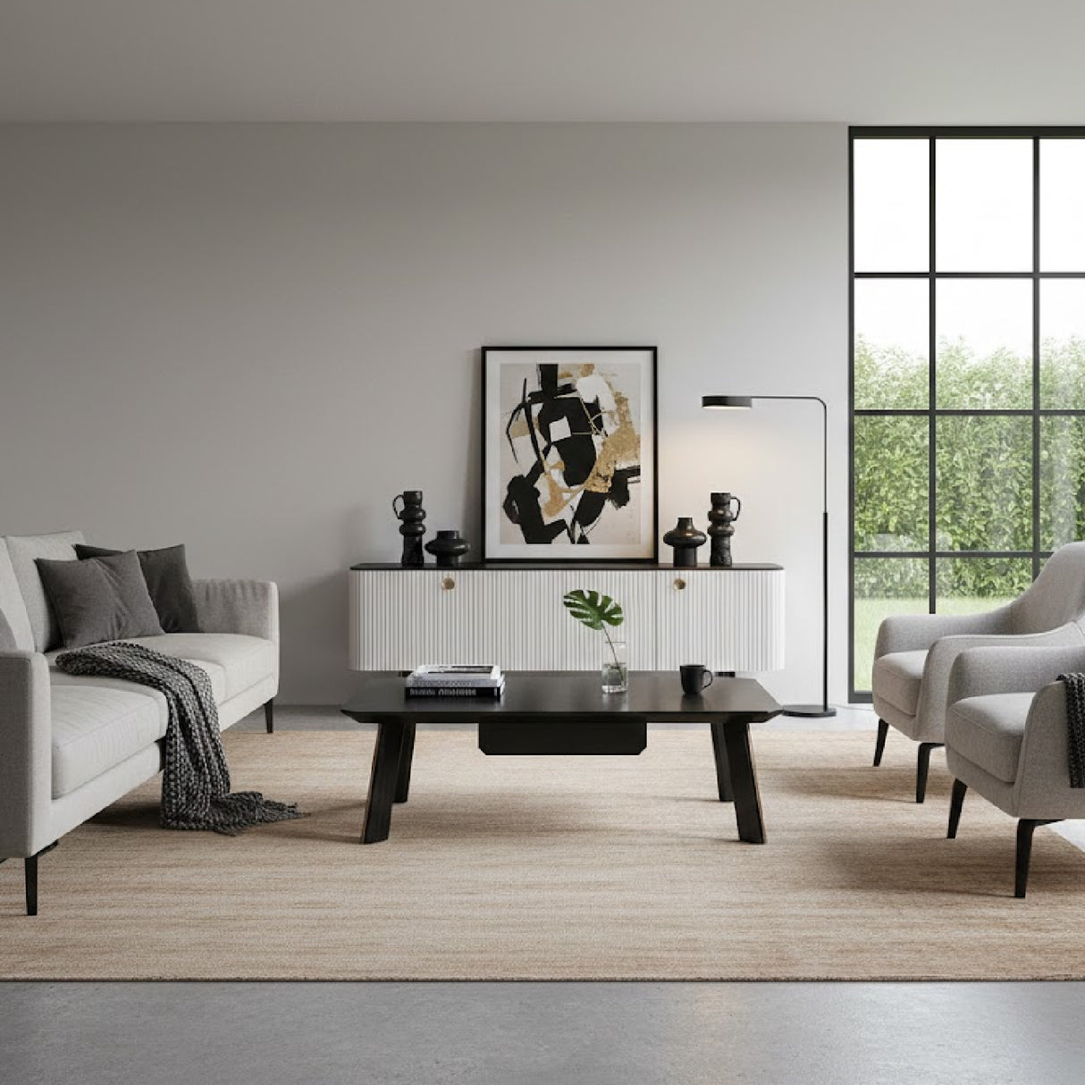   1-Drawer Ebony Coffee Table | Oroa.com